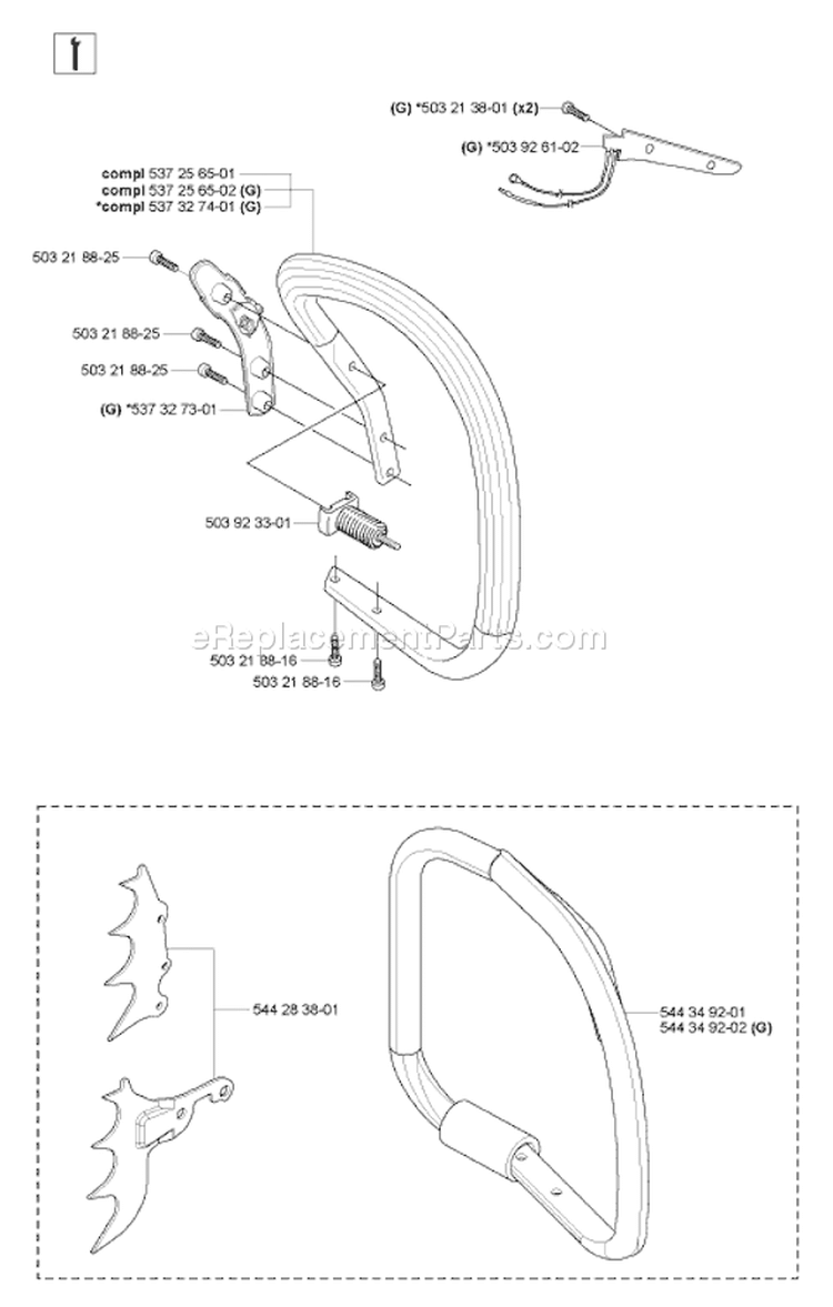 Page F Diagram and Parts List for 359 2007-03 Husqvarna Chainsaw