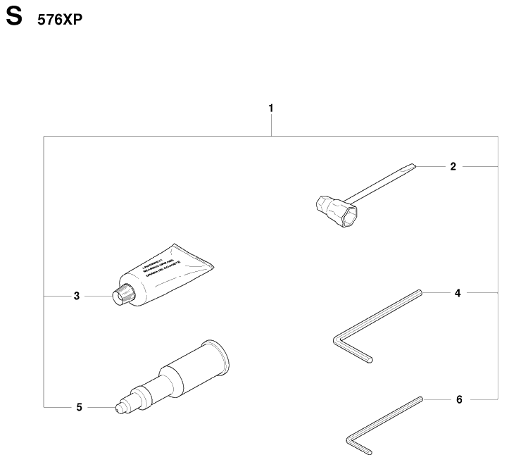 Accessories Diagram and Parts List for 576XP-576XPEPA 20083100001-20100100000 Husqvarna Chainsaw