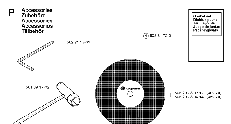 Accessories Diagram and Parts List for 371K 2002-01 Husqvarna Lawn Tractor Accessories