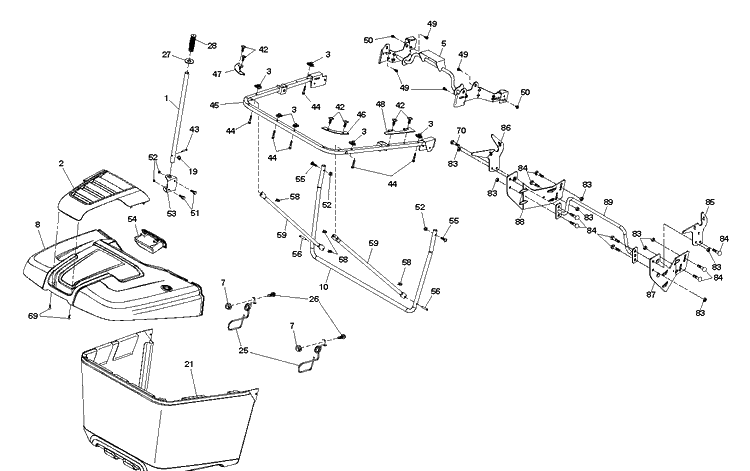 Bagger Diagram and Parts List for CTH164T (96051007500)(2010-12) Husqvarna Lawn Tractor