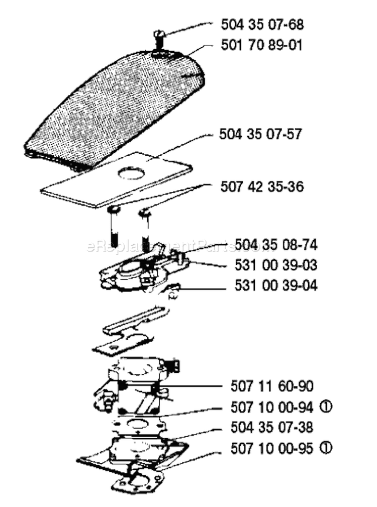 Page A Diagram and Parts List for 35 1990-06 Husqvarna Chainsaw