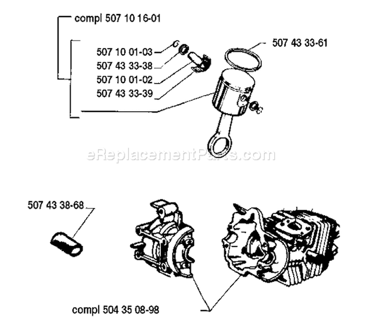 Page J Diagram and Parts List for 35 1990-06 Husqvarna Chainsaw