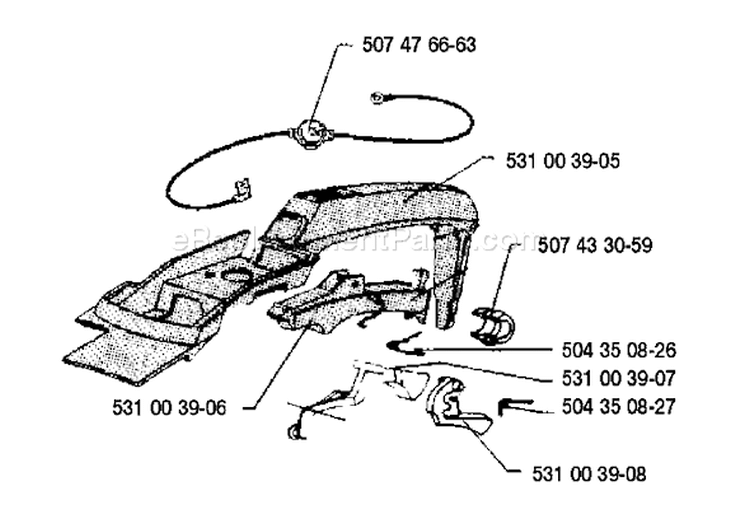 Page F Diagram and Parts List for 35 1990-06 Husqvarna Chainsaw