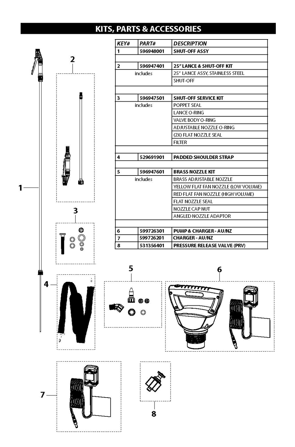 Complete Product Diagram and Parts List for 72V2GALHHSPRAYER  Husqvarna Sprayer