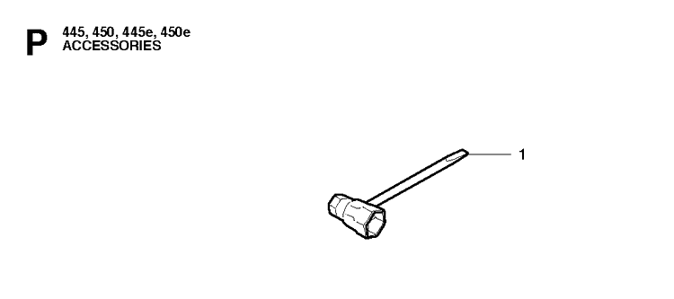 Accessories Diagram and Parts List for 445 20103600001-20112700000 Husqvarna Chainsaw