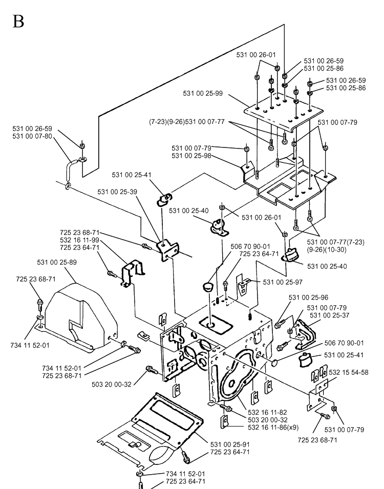 Chassis / Frame 3 Diagram and Parts List for 10-30  Husqvarna Snow Blower