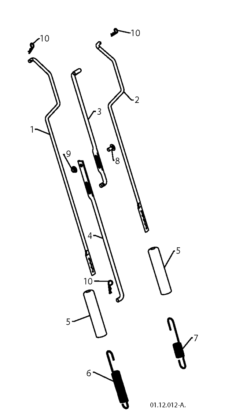 Handle 5 Diagram and Parts List for 1827EXLT (96193007701)(2012-09) Husqvarna Snow Blower