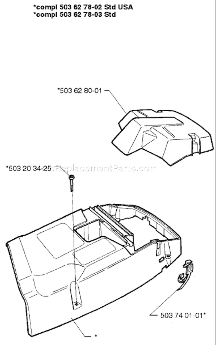Page L Diagram and Parts List for 365 1996-09 Husqvarna Chainsaw