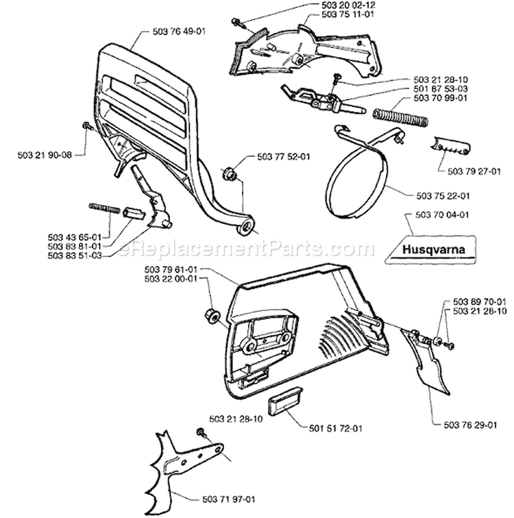 Page C Diagram and Parts List for 365 1996-09 Husqvarna Chainsaw
