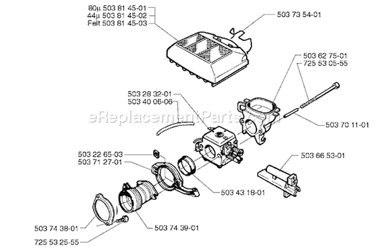 Page A Diagram and Parts List for 365 1997-12 Husqvarna Chainsaw