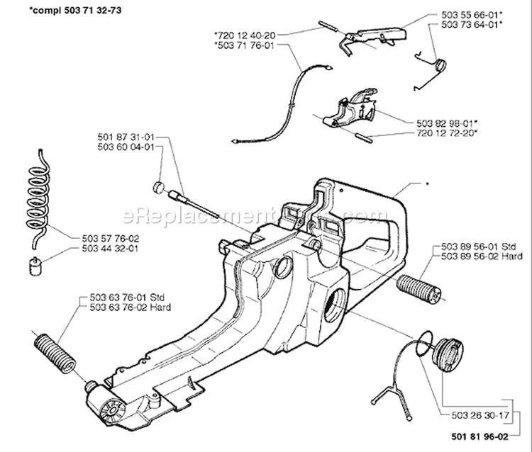 Page L Diagram and Parts List for 365 1997-12 Husqvarna Chainsaw