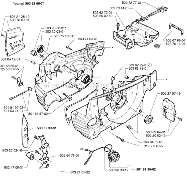 Page D Diagram and Parts List for 365 1997-12 Husqvarna Chainsaw