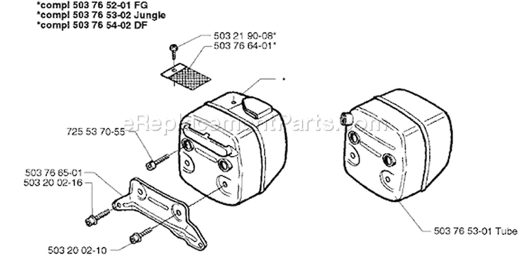 Page G Diagram and Parts List for 365 1997-12 Husqvarna Chainsaw