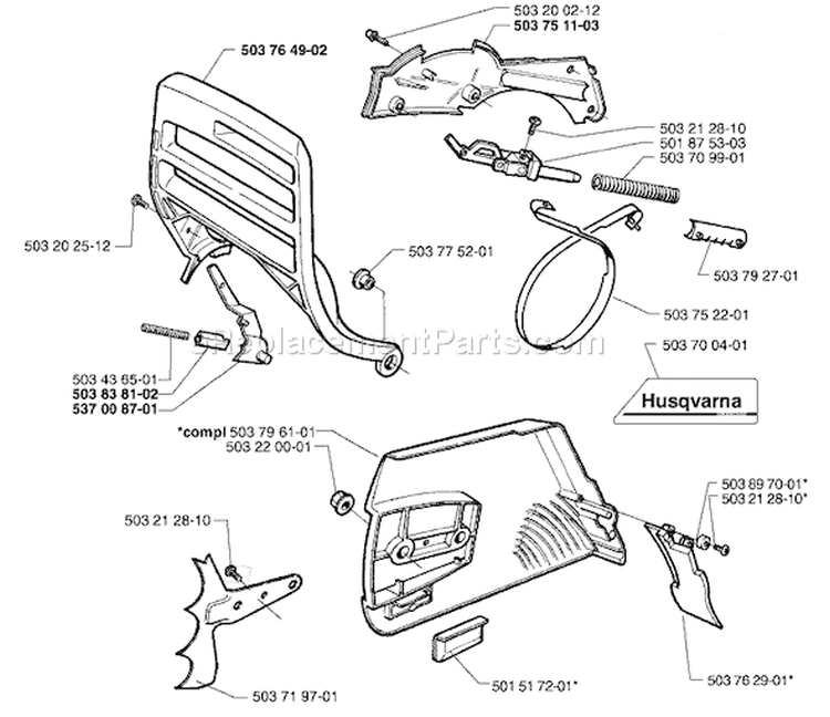 Page C Diagram and Parts List for 365EPA 365 EPA 1999-04 Husqvarna Chainsaw