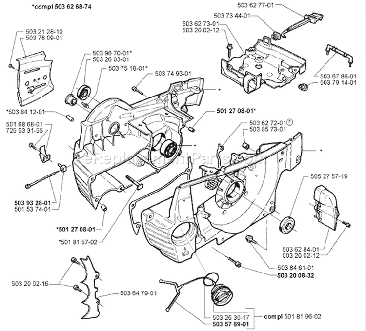Page D Diagram and Parts List for 365EPA 365 EPA 1999-04 Husqvarna Chainsaw