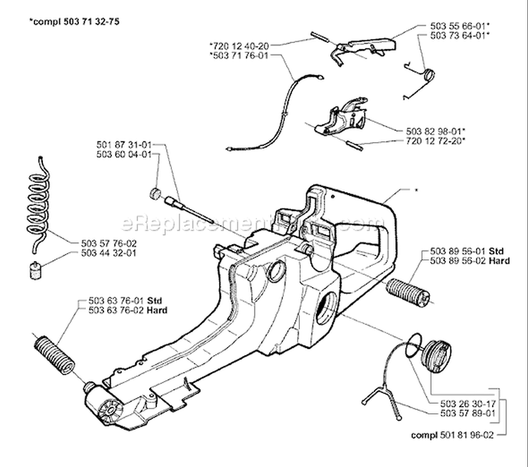 Page E Diagram and Parts List for 365EPA 365 EPA 1999-11 Husqvarna Chainsaw