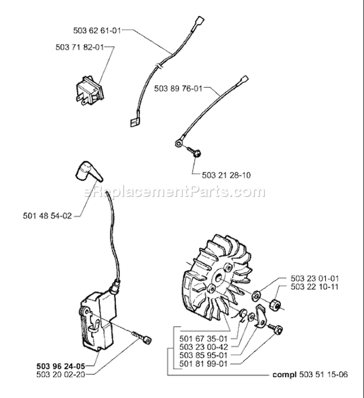 Page G Diagram and Parts List for 365EPA 365 EPA 1999-11 Husqvarna Chainsaw