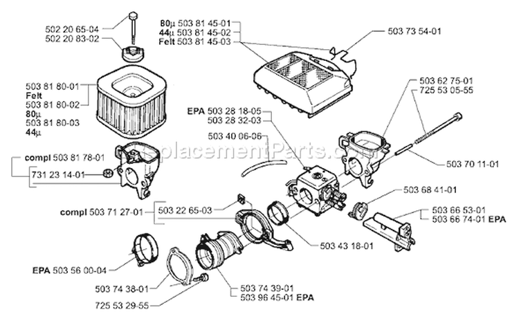 Page A Diagram and Parts List for 365EPA 365 EPA 2002-01 Husqvarna Chainsaw