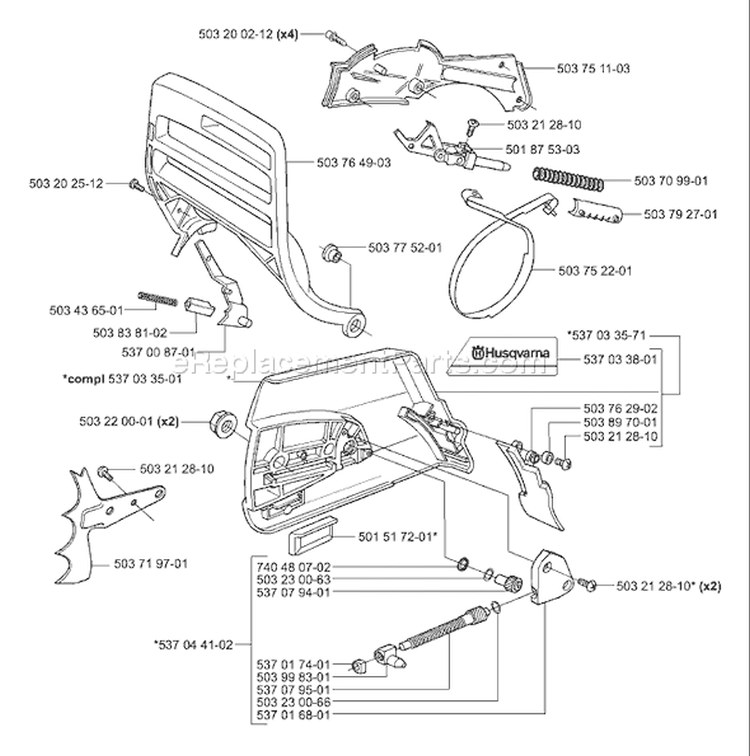Page D Diagram and Parts List for 365EPA 365 EPA 2002-01 Husqvarna Chainsaw