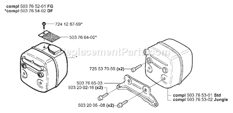 Page J Diagram and Parts List for 365 2003-11 Husqvarna Chainsaw