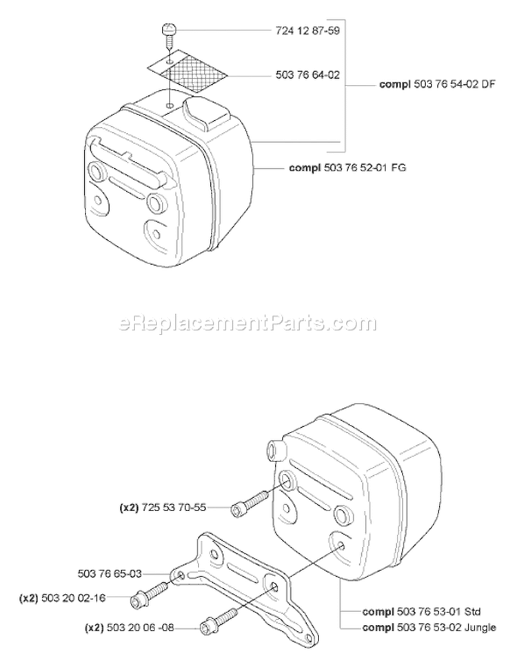 Page J Diagram and Parts List for 365EPA 365 EPA 2007-03 Husqvarna Chainsaw