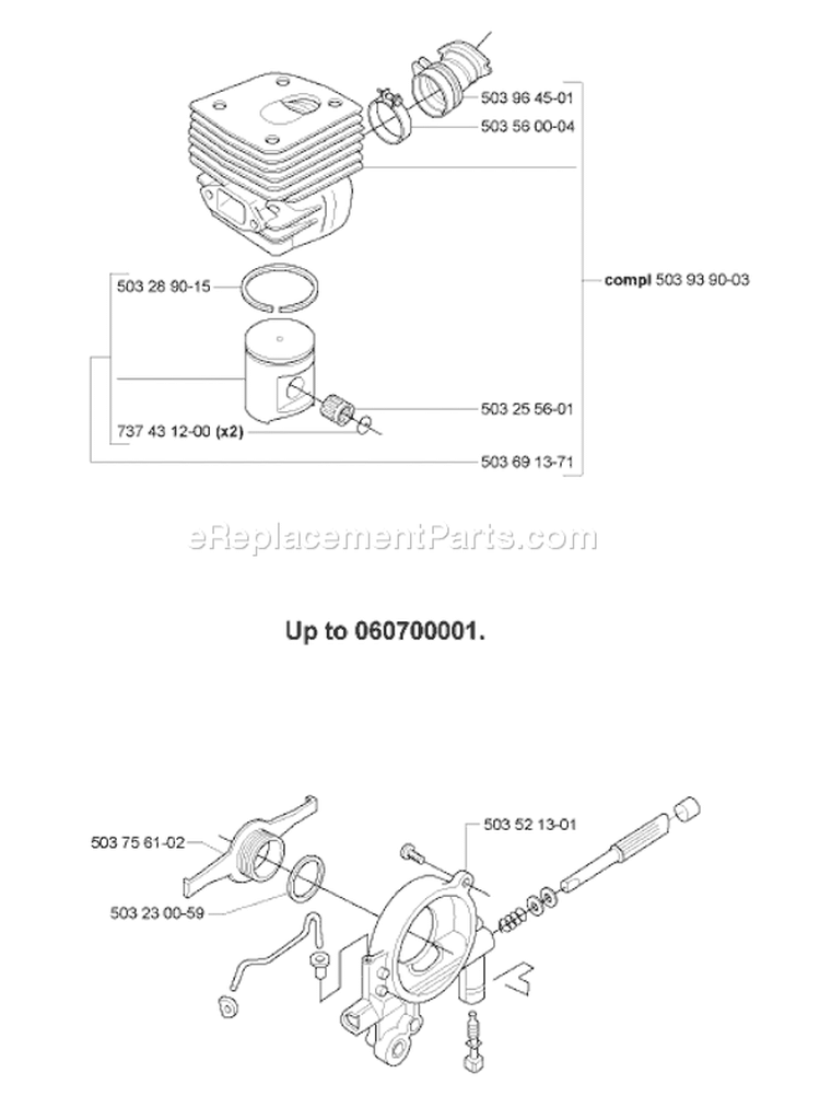Page L Diagram and Parts List for 365EPA 365 EPA 2007-03 Husqvarna Chainsaw