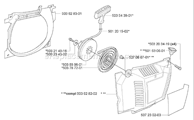 Page M Diagram and Parts List for 365EPA 365 EPA 2007-03 Husqvarna Chainsaw