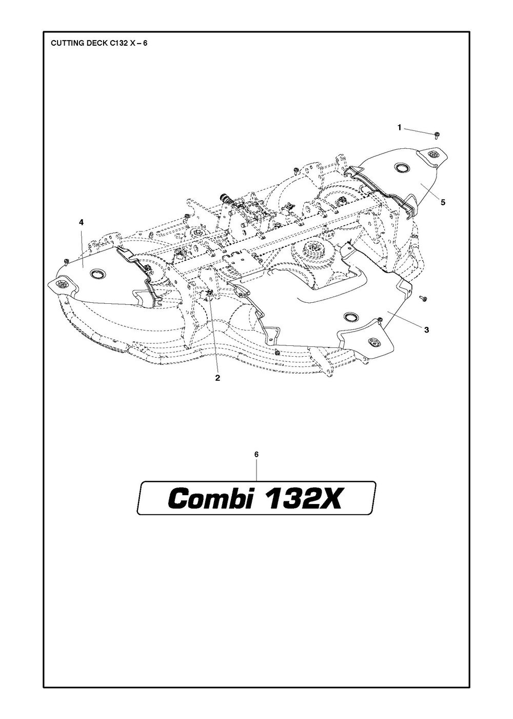 52/132cm Cutting Deck Diagram and Parts List for 132XP500D  Husqvarna Lawn Tractor Accessories