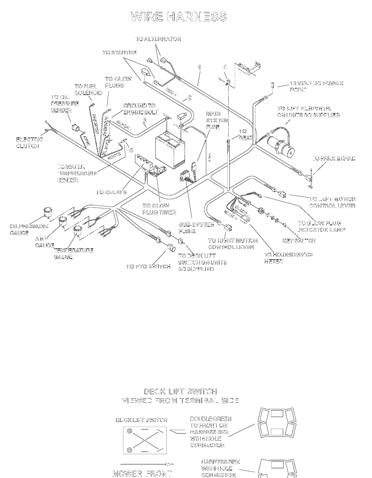 Harness 2 Diagram and Parts List for BZE7234D (033600000 and Up)(2005-02) Husqvarna Lawn Mower