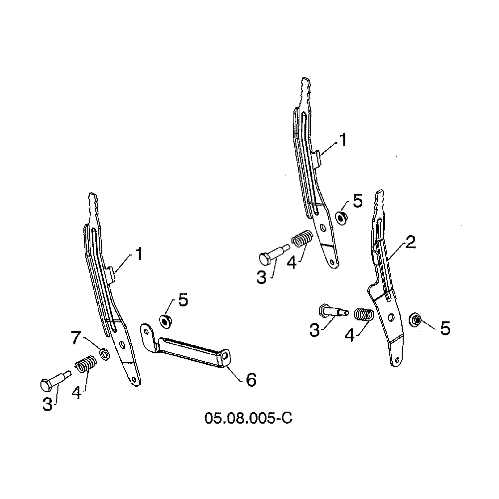 Control lever Diagram and Parts List for 96193009705  Husqvarna Snow Blower