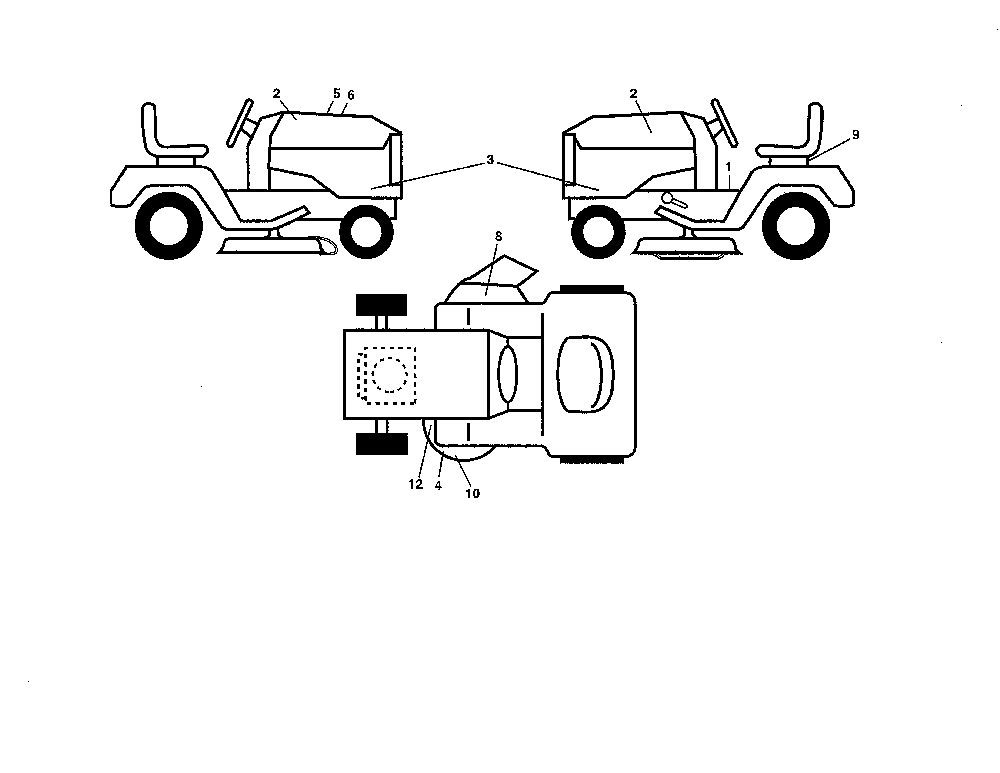 Decals Diagram and Parts List for YT48CS-502130  Husqvarna Lawn Tractor