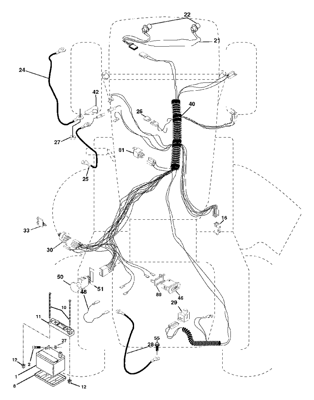 Electrical Diagram and Parts List for YTH2242 (954570383-A)(2003-01) Husqvarna Lawn Tractor