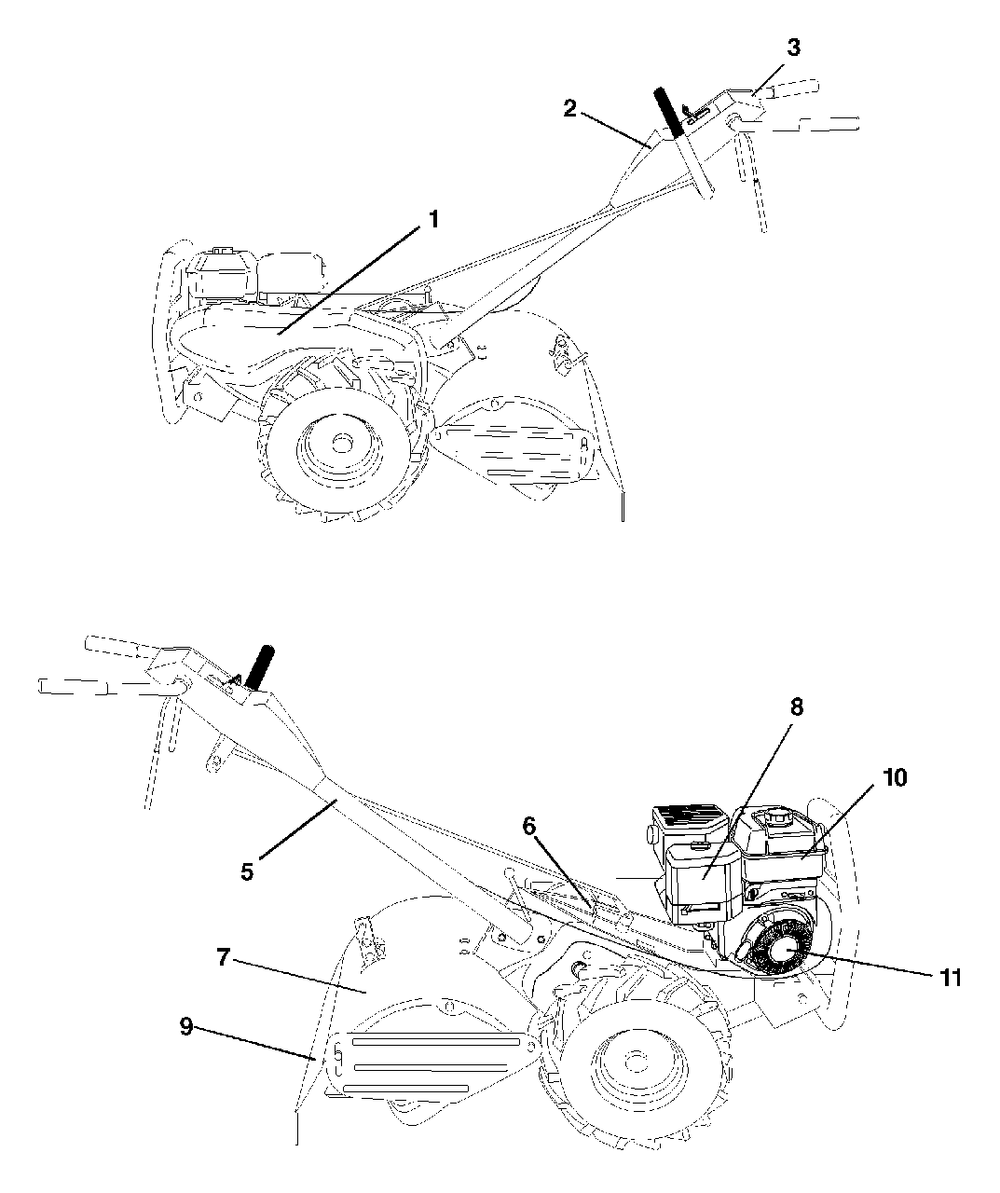 Decals Diagram and Parts List for 650CRT (954328030-A)(2000-11) Husqvarna Tiller