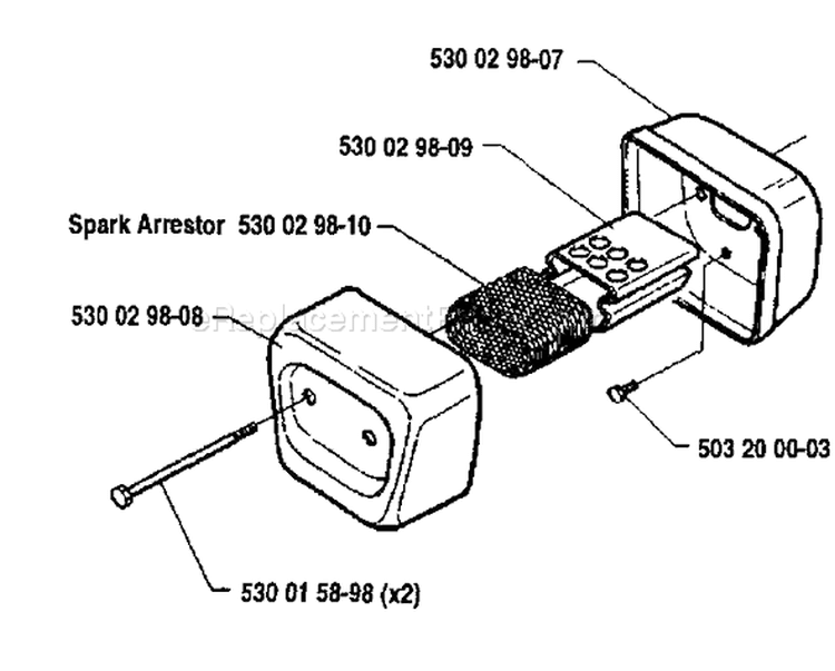 Page G Diagram and Parts List for 36 1991-06 Husqvarna Chainsaw