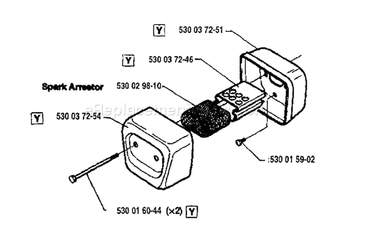 Page E Diagram and Parts List for 36 1994-05 Husqvarna Chainsaw