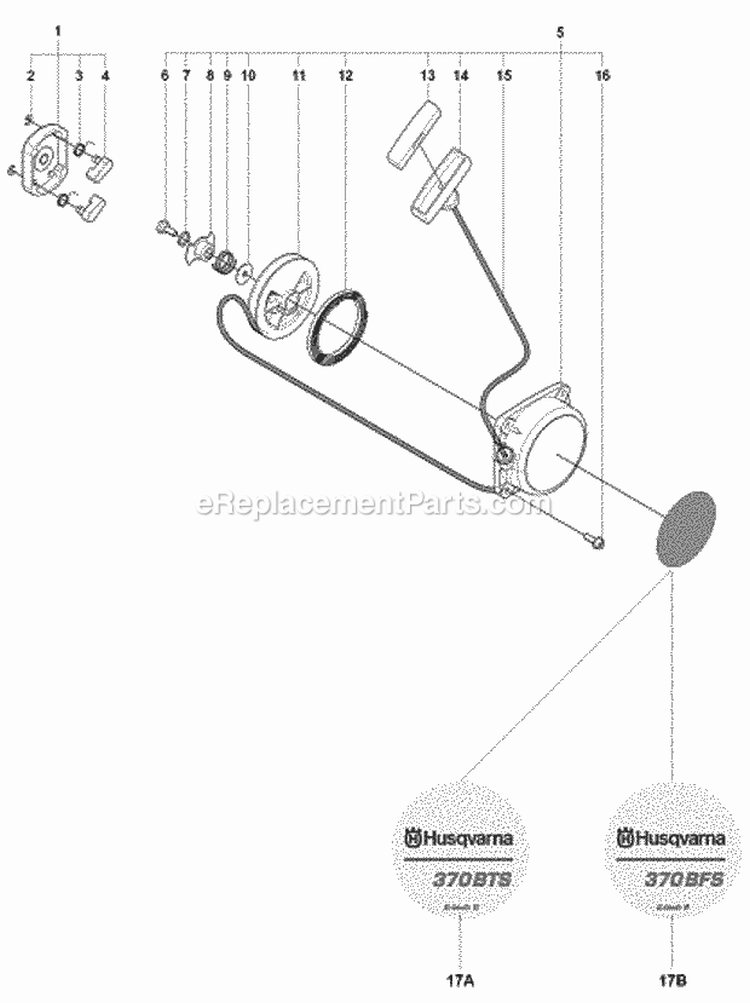Page O Diagram and Parts List for 370BFS 2009-03 Husqvarna Leaf Blower / Vacuum