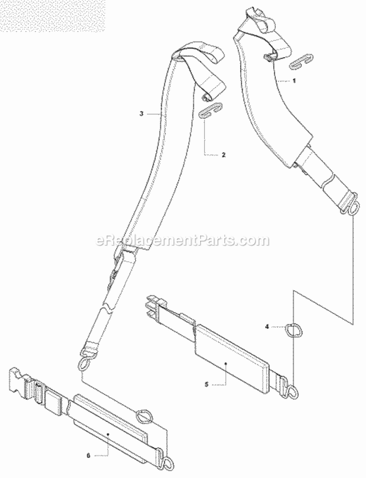 Harness Diagram and Parts List for 370BTS 2009-03 Husqvarna Leaf Blower / Vacuum