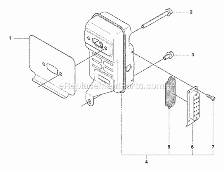 Muffler Diagram and Parts List for 370BTS 2009-03 Husqvarna Leaf Blower / Vacuum