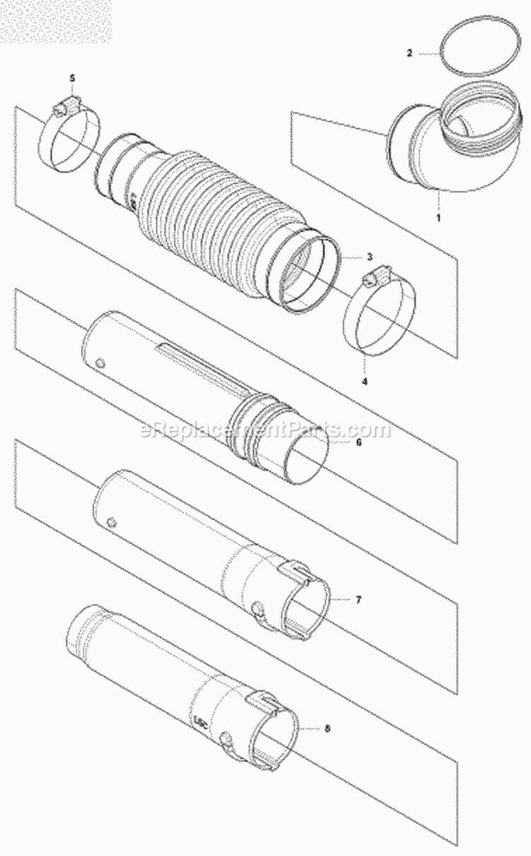 Tube Diagram and Parts List for 370BTS 2009-03 Husqvarna Leaf Blower / Vacuum