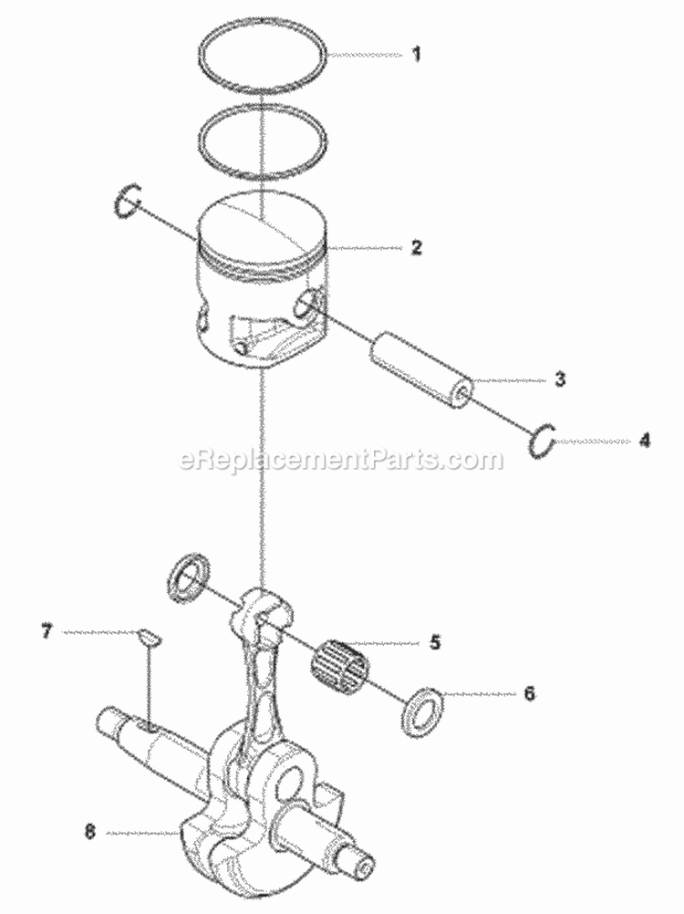 Crankshaft Diagram and Parts List for 370BTS 2009-03 Husqvarna Leaf Blower / Vacuum