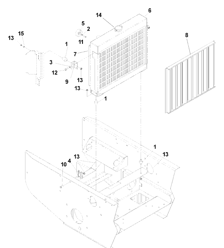 Radiator 34 H.P. Diagram and Parts List for BZ6134D (968999214) (BAM) (033600000 and Up)(2004-11) Husqvarna Lawn Mower