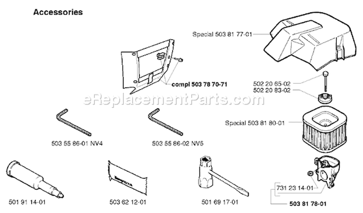 Page M Diagram and Parts List for 371 1996-03 Husqvarna Chainsaw