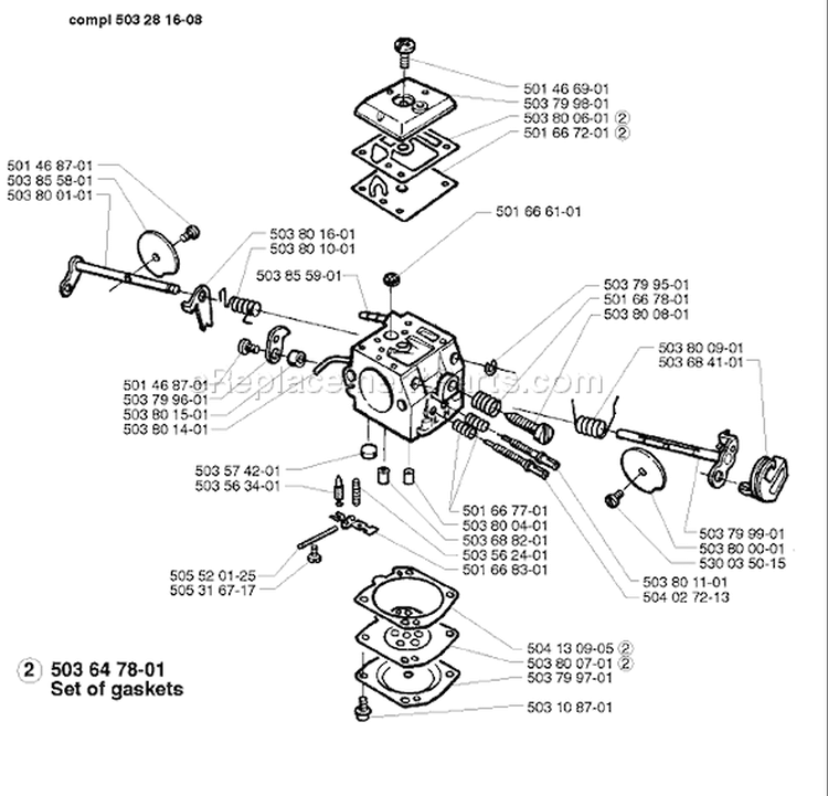 Page B Diagram and Parts List for 371 1996-03 Husqvarna Chainsaw