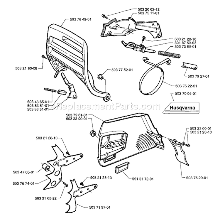 Page C Diagram and Parts List for 371 1996-03 Husqvarna Chainsaw