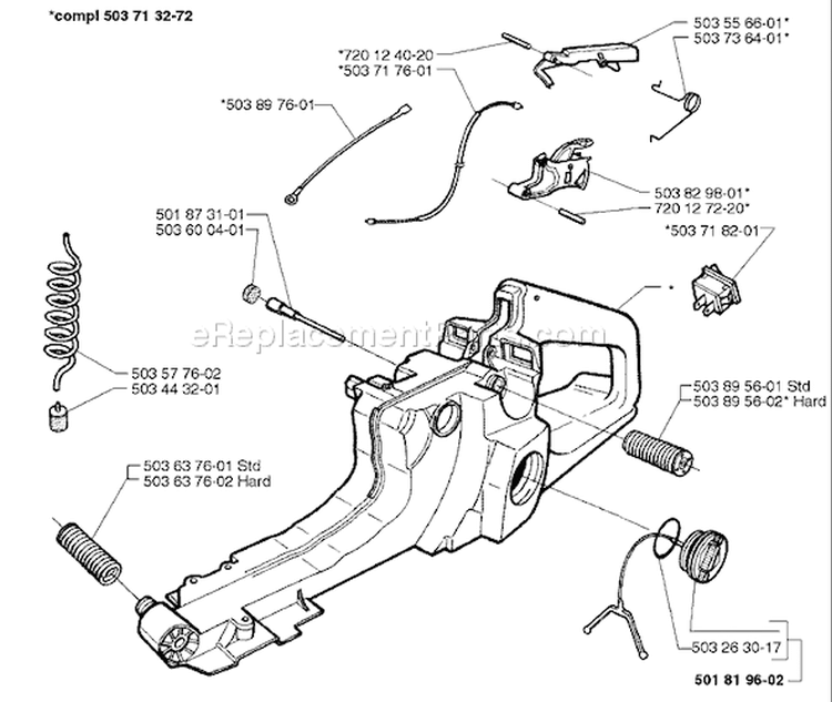 Page L Diagram and Parts List for 371 1996-09 Husqvarna Chainsaw
