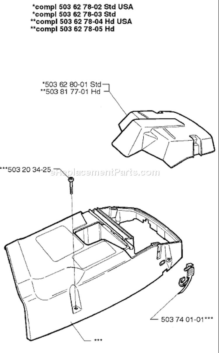 Page M Diagram and Parts List for 371 1996-09 Husqvarna Chainsaw