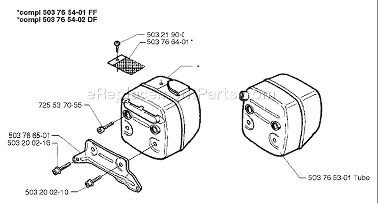Page H Diagram and Parts List for 371 1996-09 Husqvarna Chainsaw