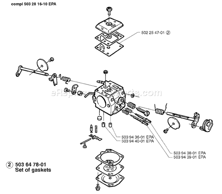 Page C Diagram and Parts List for 371EPA 371 EPA 1997-12 Husqvarna Chainsaw