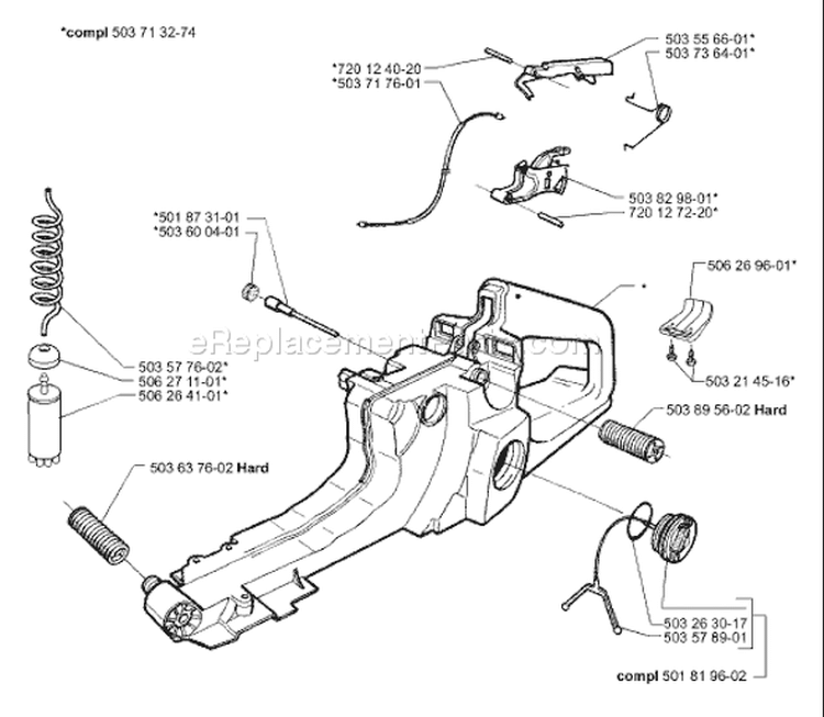 Page N Diagram and Parts List for 371K 371 K 2000-02 Husqvarna Concrete Saw
