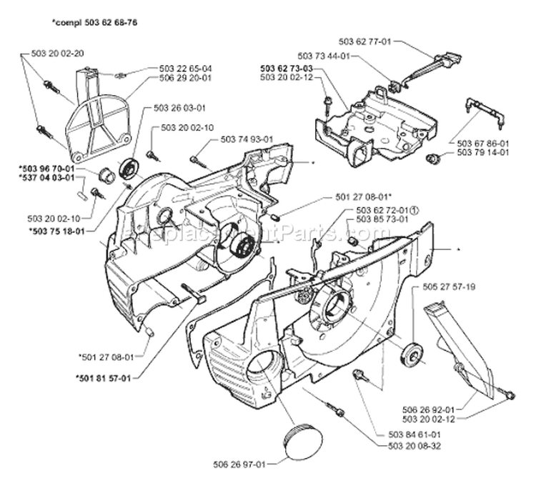 Page G Diagram and Parts List for 371K 371 K 2000-02 Husqvarna Concrete Saw